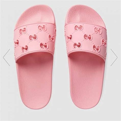 gucci flip flops all red|Gucci slides pink fluffy.